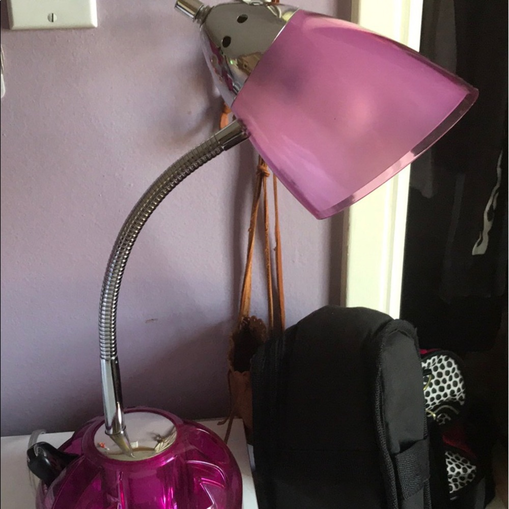 Purple desk lamp from IKEA